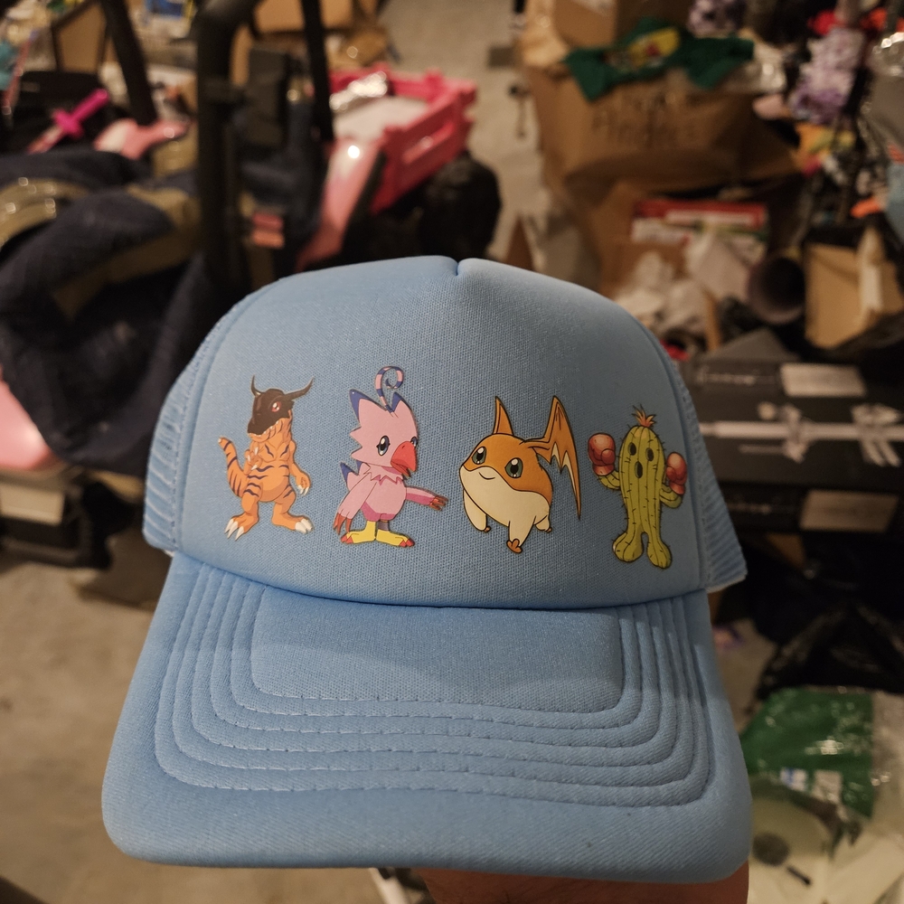 Blue Cartoon Character Trucker Hat